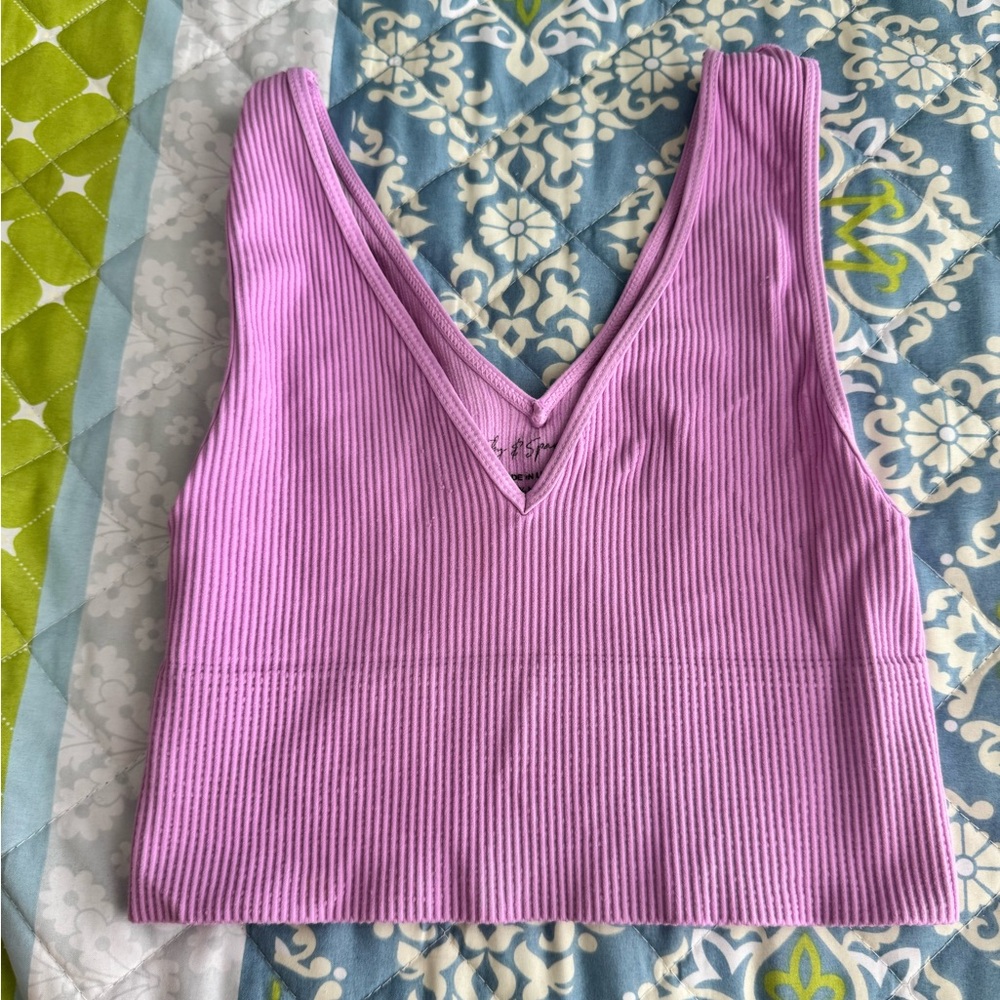 urban outfitters Purple Ribbed Crop Tank Top
